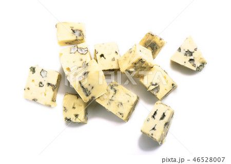 Cheese with mold isolated on white background. 46528007