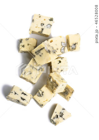 Cheese with mold isolated on white background. 46528008