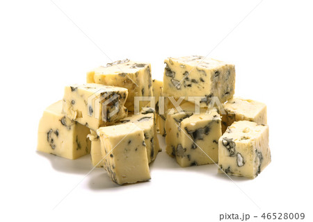 Cheese with mold isolated on white background. 46528009