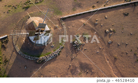 aerial view of windmill. 46528410