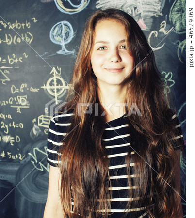 back to school after summer vacations, cute teen real girl in classroom back to school after summer vacations, cute teen real girl in classroom 46529369
