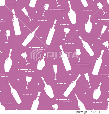 Pattern of wine glasses and bottles of wine Pattern of wine glasses and bottles of wine 46531089