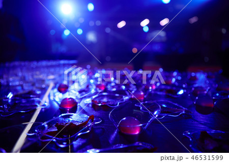 Beautifully decorated catering banquet table with different food snacks. Beautifully decorated catering banquet table with different food snacks. 46531599