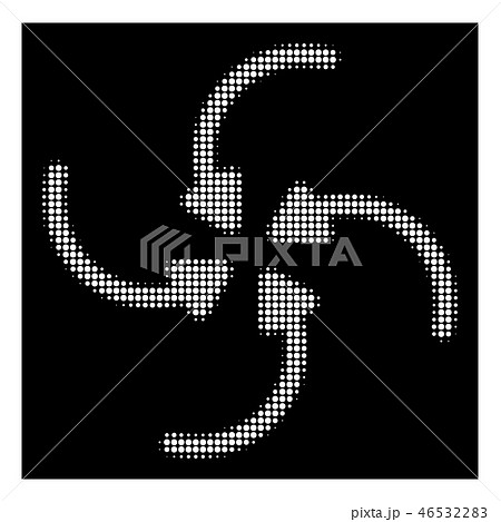 White Halftone Vortex Arrows Icon 46532283