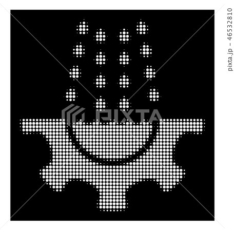 White Halftone Water Shower Service Gear Icon 46532810
