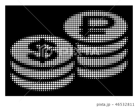 White Halftone Rouble And Dollar Coins Icon 46532811