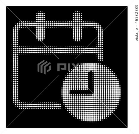 White Halftone Date Time Icon White Halftone Date Time Icon 46532839