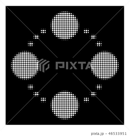 White Halftone Circular Relations Icon 46533951