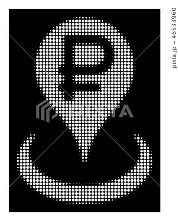 White Halftone Rouble Bank Location Icon 46533960