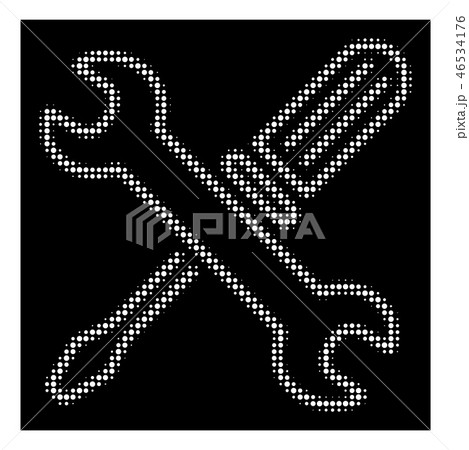 White Halftone Tuning Tools Iconのイラスト素材 [46534176] - PIXTA