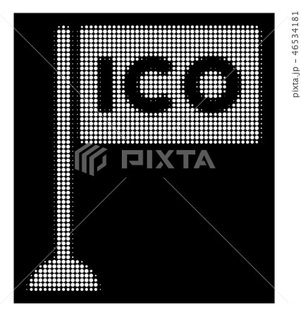 White Halftone ICO Rectangle Flag Icon 46534181