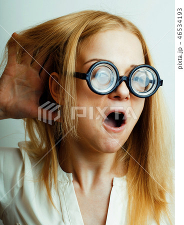 bookworm, cute young woman in glasses, blond hair, teenage goof bookworm, cute young woman in glasses, blond hair, teenage goof 46534193