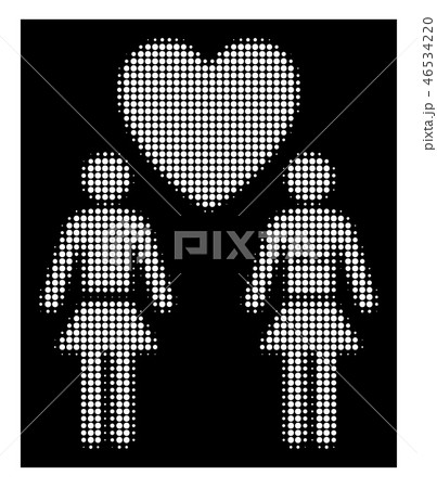 White Halftone Lesbi Love Pair Icon White Halftone Lesbi Love Pair Icon 46534220