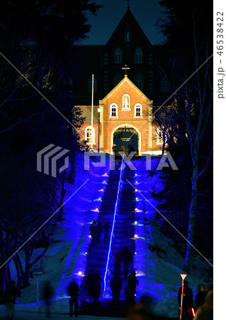北海道北斗市上磯地区のトラピスト男子修道院でクリスマスライトアップの風景を撮影 46538422