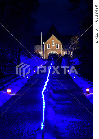 北海道北斗市上磯地区のトラピスト男子修道院でクリスマスライトアップの風景を撮影 46538430