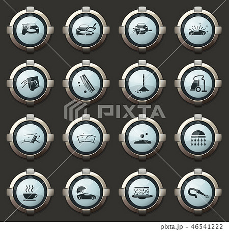 Car wash shower service icons set 46541222