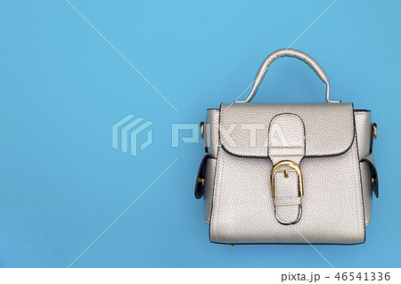 Silver Women's handbag on a blue background 46541336
