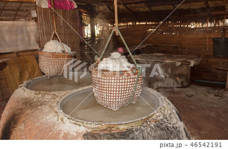 Traditional salt production in Thailand 46542191