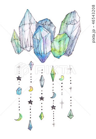 クリスタル キラキラ 縦書きのイラスト素材 46543208 Pixta