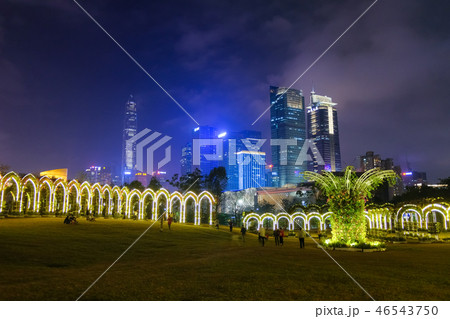 深セン市福田区 蓮花山公園からの夜景 深セン市福田区 蓮花山公園からの夜景 46543750