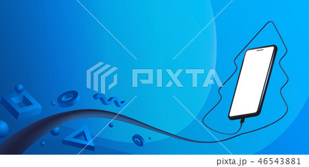 Banner, phone, wire, christmas tree, geometric shapes. 46543881