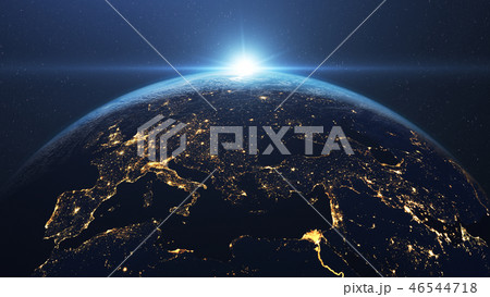 Sunrise above planet earth Sunrise above planet earth 46544718