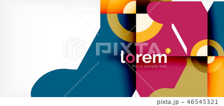 Geometric colorful shapes composition abstract background. Minimal dynamic design 46545321