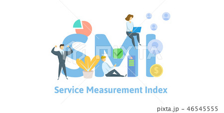 SMI, Service Measurement Index. Concept with keywords, letters and icons. Flat vector illustration 46545555