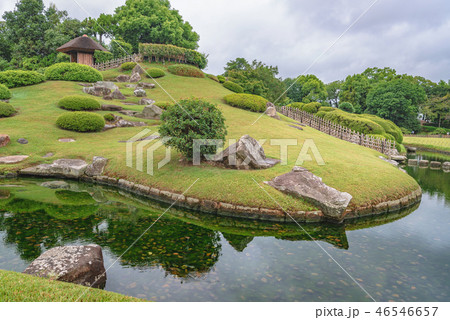 岡山後楽園 唯心山の風景 岡山後楽園 唯心山の風景 46546657