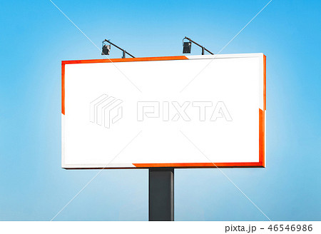 Blank horizontal billboard against a blue sky. Blank horizontal billboard against a blue sky. 46546986