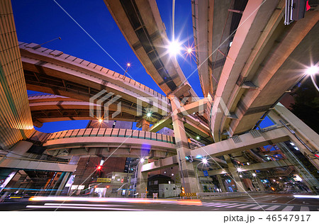 日本の東京都市景観　箱崎ジャンクションなどを望む 46547917