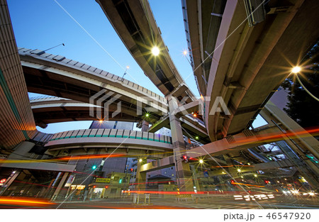 日本の東京都市景観　箱崎ジャンクションなどを望む 46547920