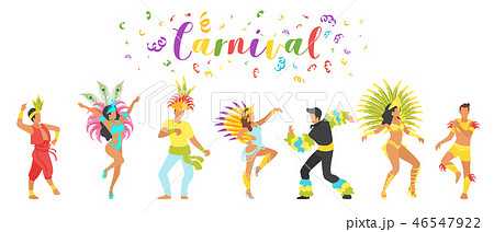Carnival dancer silhouette. Carnival dancer silhouette. 46547922