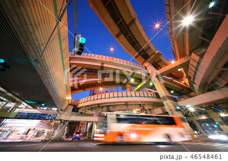 日本の東京都市景観　東京シティエアターミナルや箱崎ジャンクションなどを望む 46548461