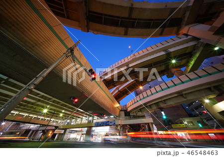 日本の東京都市景観 東京シティエアターミナルや箱崎ジャンクションなどを望む 日本の東京都市景観 東京シティエアターミナルや箱崎ジャンクションなどを望む 46548463