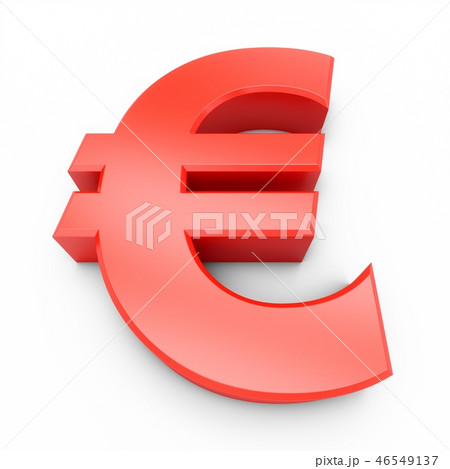 3D Rendering Red Euro Sign isolated on white 46549137