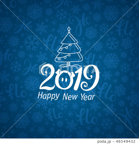 Vector pattern with 2019 logo. Happy New Year 46549432