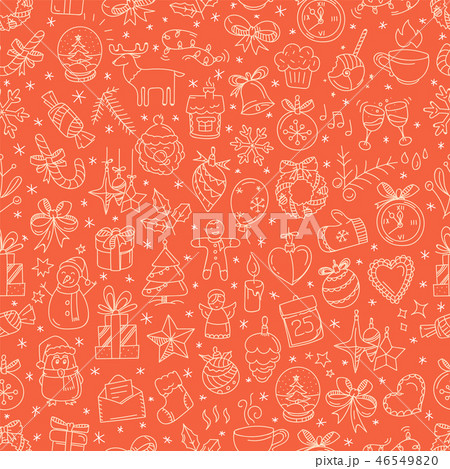 Seamless pattern with winter elements  46549820