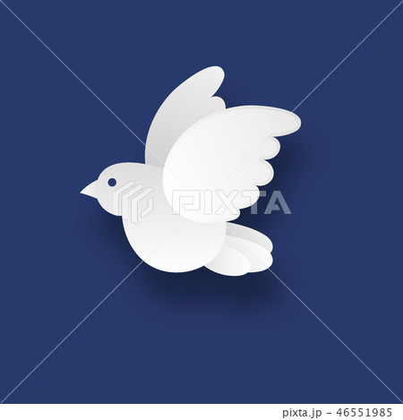 White dove on a blue background in the style  46551985