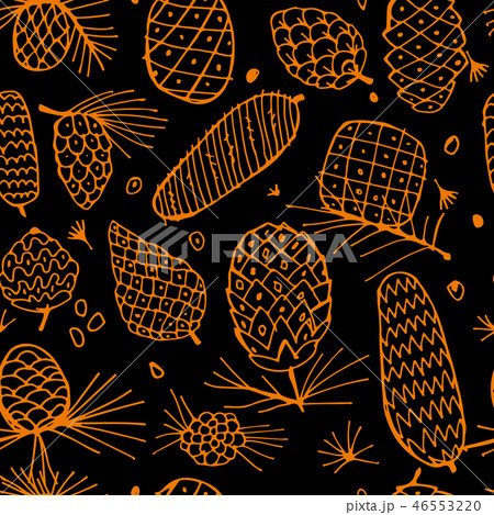 Cedar cones, seamless pattern for your design Cedar cones, seamless pattern for your design 46553220