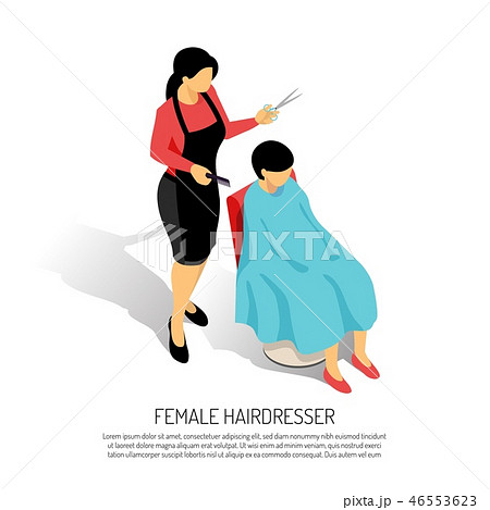 Female Hair Stylist Isometric Illustration 46553623
