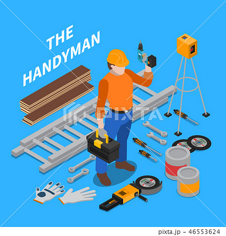 Handyman Tools Isometric Composition 46553624