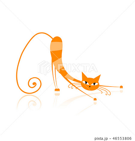 Graceful orange striped cat for your design  46553806