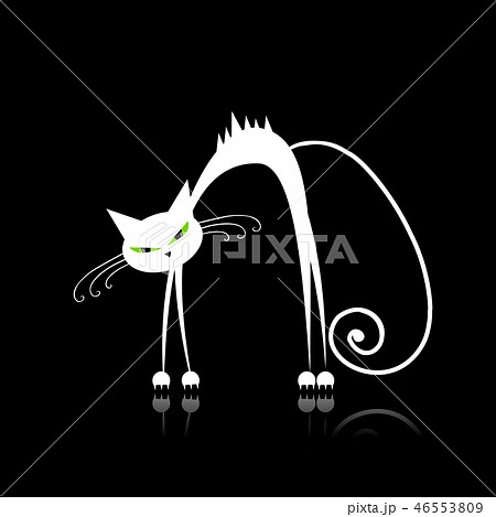 Angry white cat for your design Angry white cat for your design 46553809