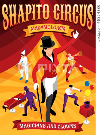 Circus Professions Isometric Concept Banner Circus Professions Isometric Concept Banner 46554336