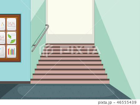 Empty hallway staircase background 46555439