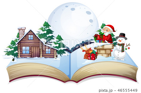 Chirstmas theme on open book 46555449
