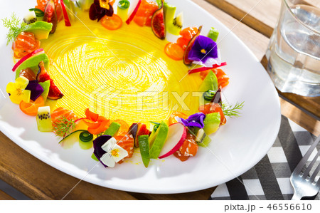 Plate of delicious tuna tartar Plate of delicious tuna tartar 46556610