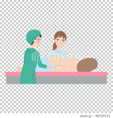 出産する女性。 出産する女性。 46558531