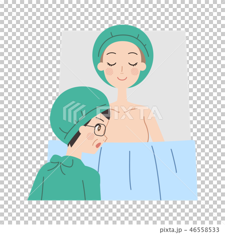 一個分娩的女人。 一個分娩的女人。 46558533